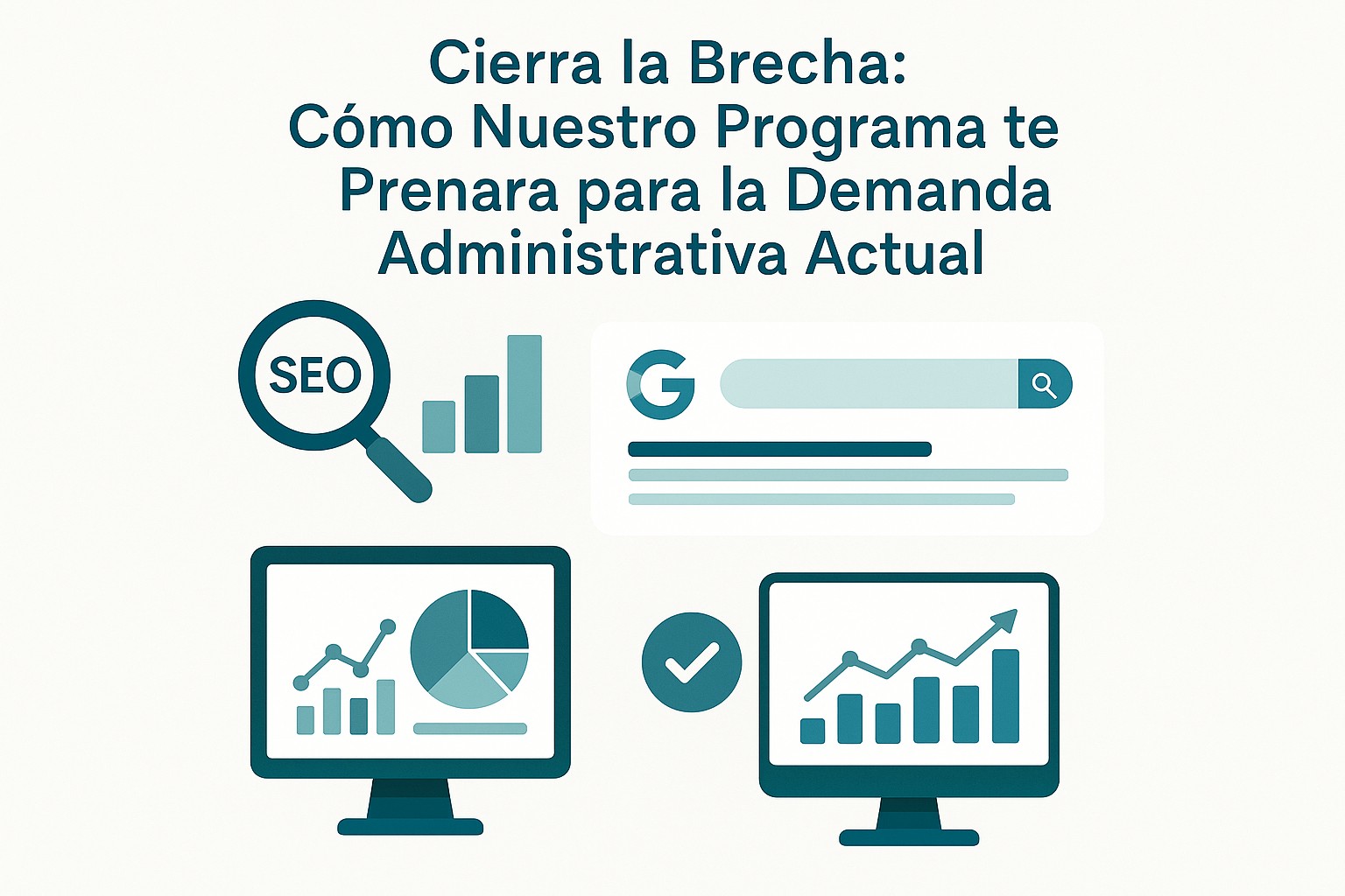 Infografía: conceptos clave de Cierra la Brecha: Cómo Nuestro Programa te Prepara para la Demanda Administrativa Actual