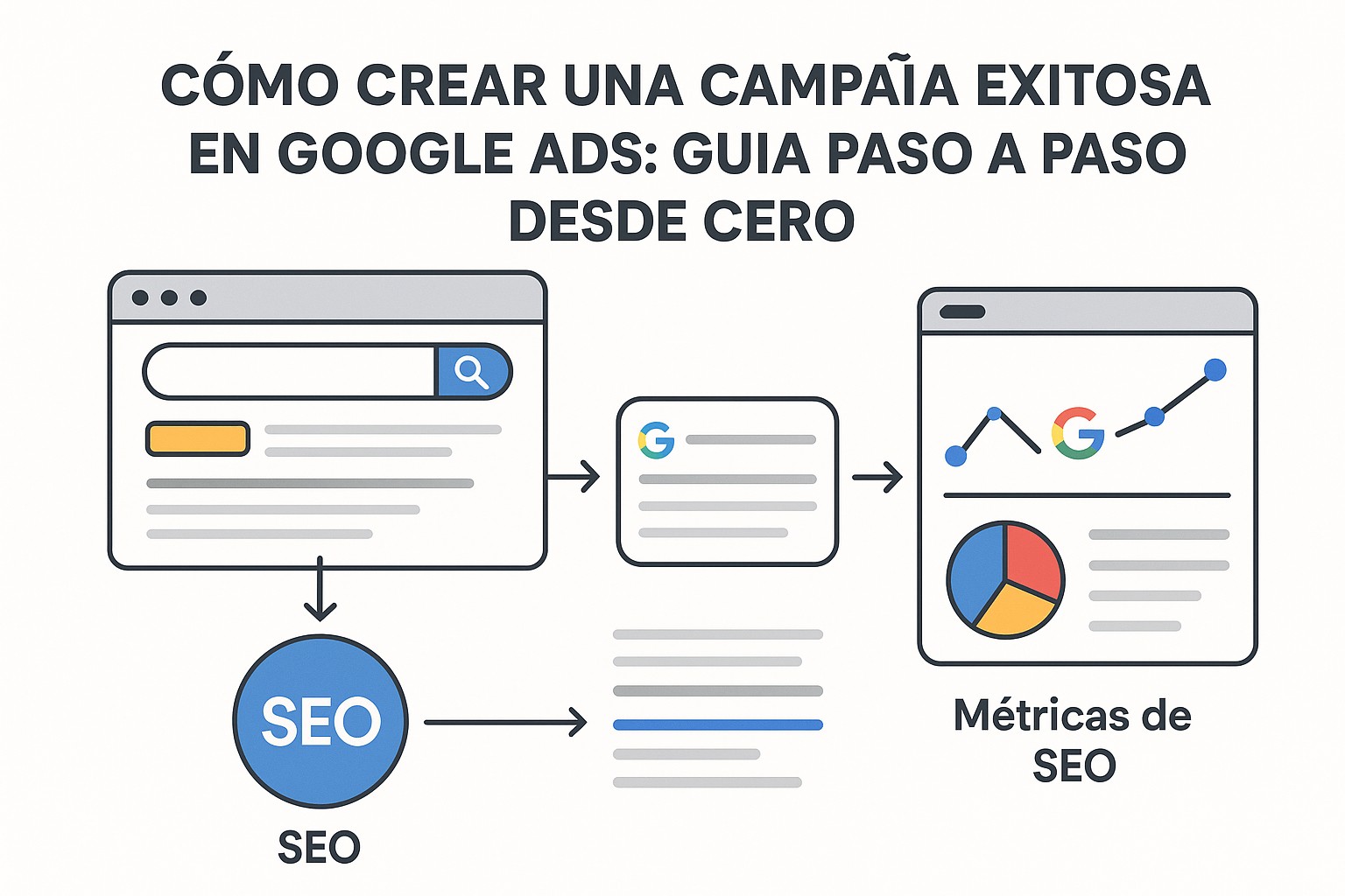 Ilustración sobre crear campana google ads exitosa