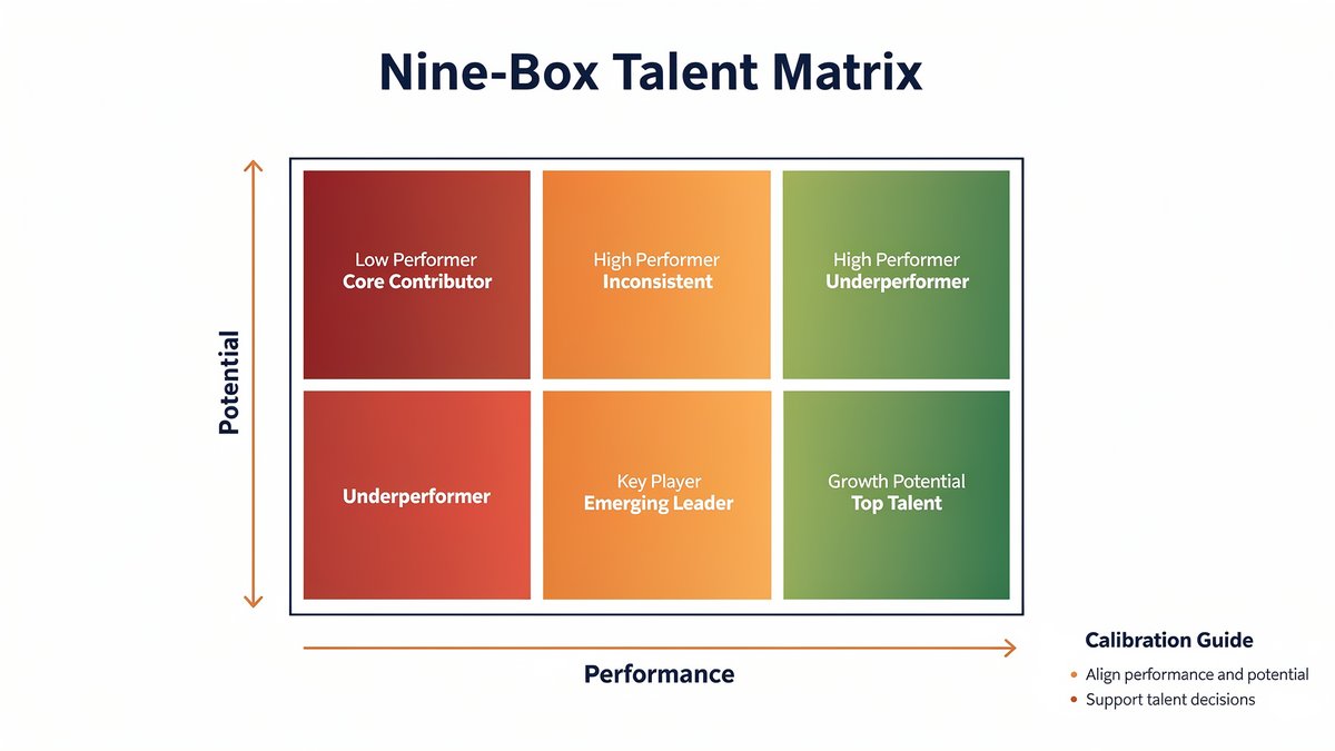 Matriz 9-box para calibraci&oacute;n de talento en evaluaci&oacute;n de desempe&ntilde;o
