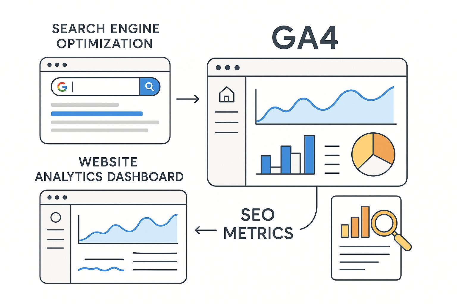 Diagrama sobre google analytics 4 empezar