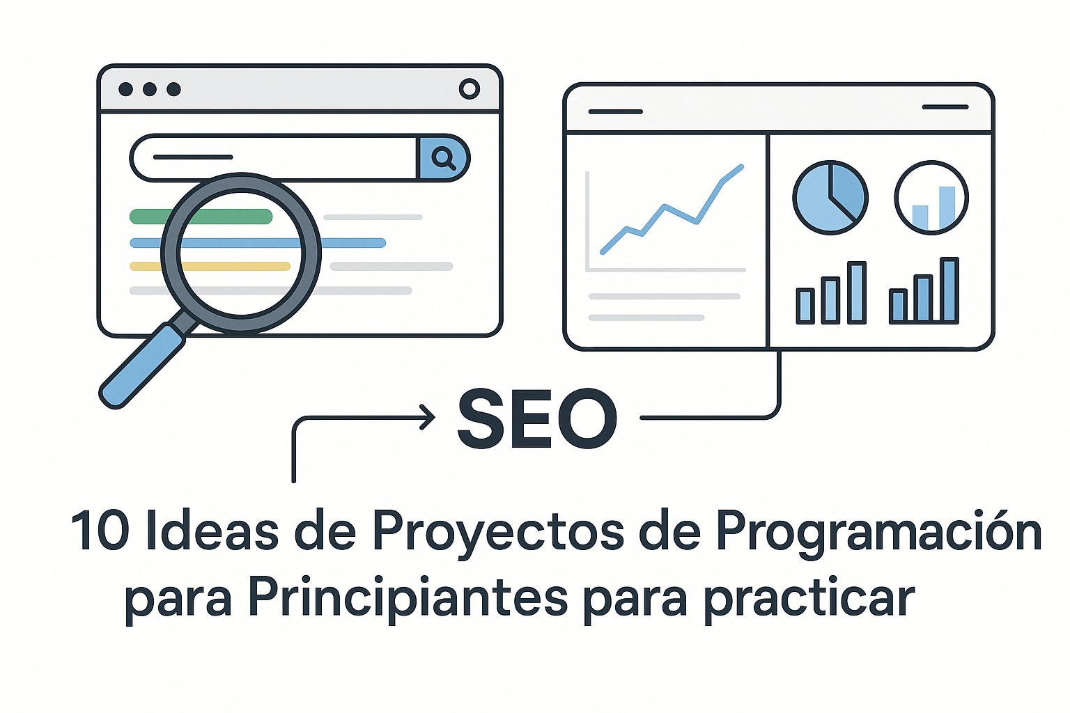 Ilustración sobre ideas proyectos programacion para principiantes