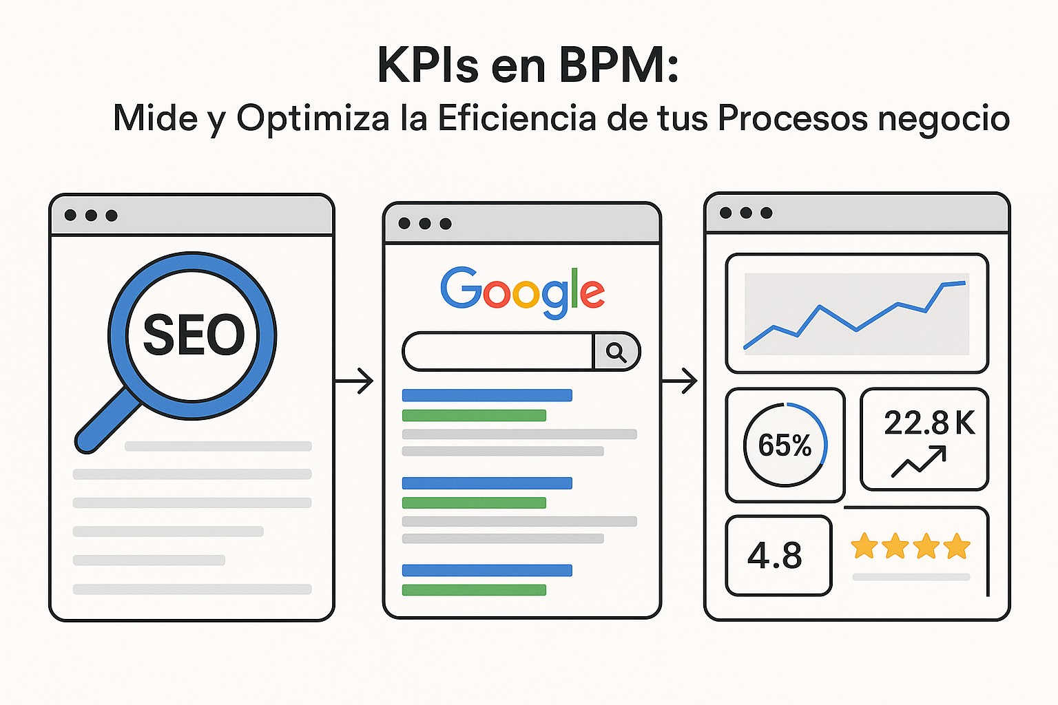 Gráfico de progreso mostrando el tiempo de ciclo de un proceso de negocio