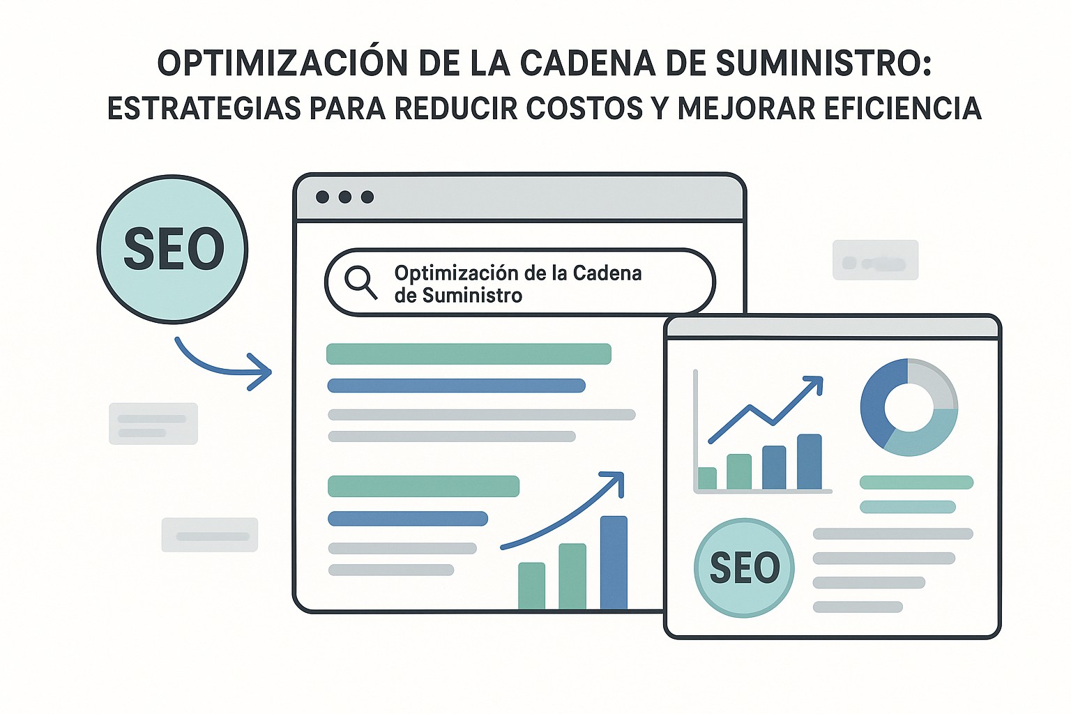 Gráfico de una cadena de suministro optimizada con nodos conectados y flujos de información y materiales