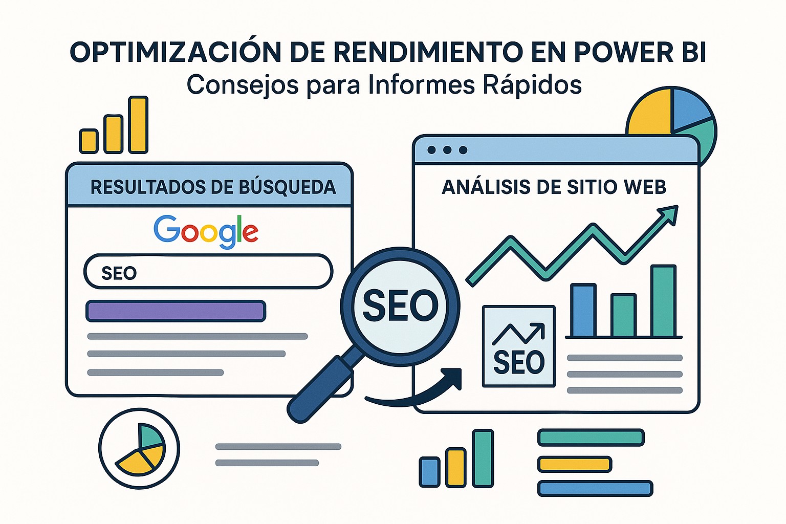 Gráfico de barras mostrando el impacto de la optimización de columnas y filas en el rendimiento de Power BI.