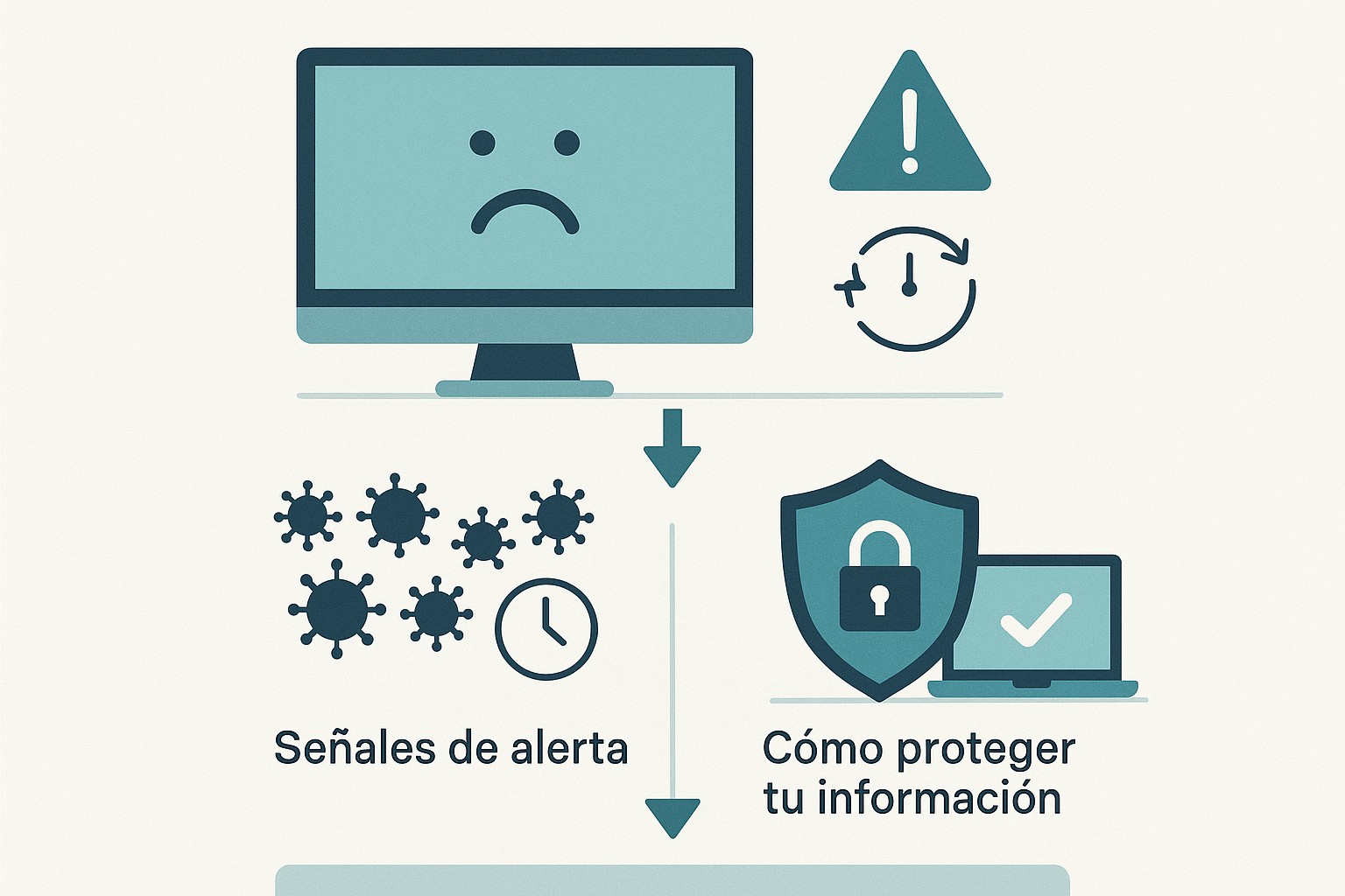 Infografía: conceptos clave de ¿Tu computadora está lenta? Señales de alerta y cómo proteger tu información