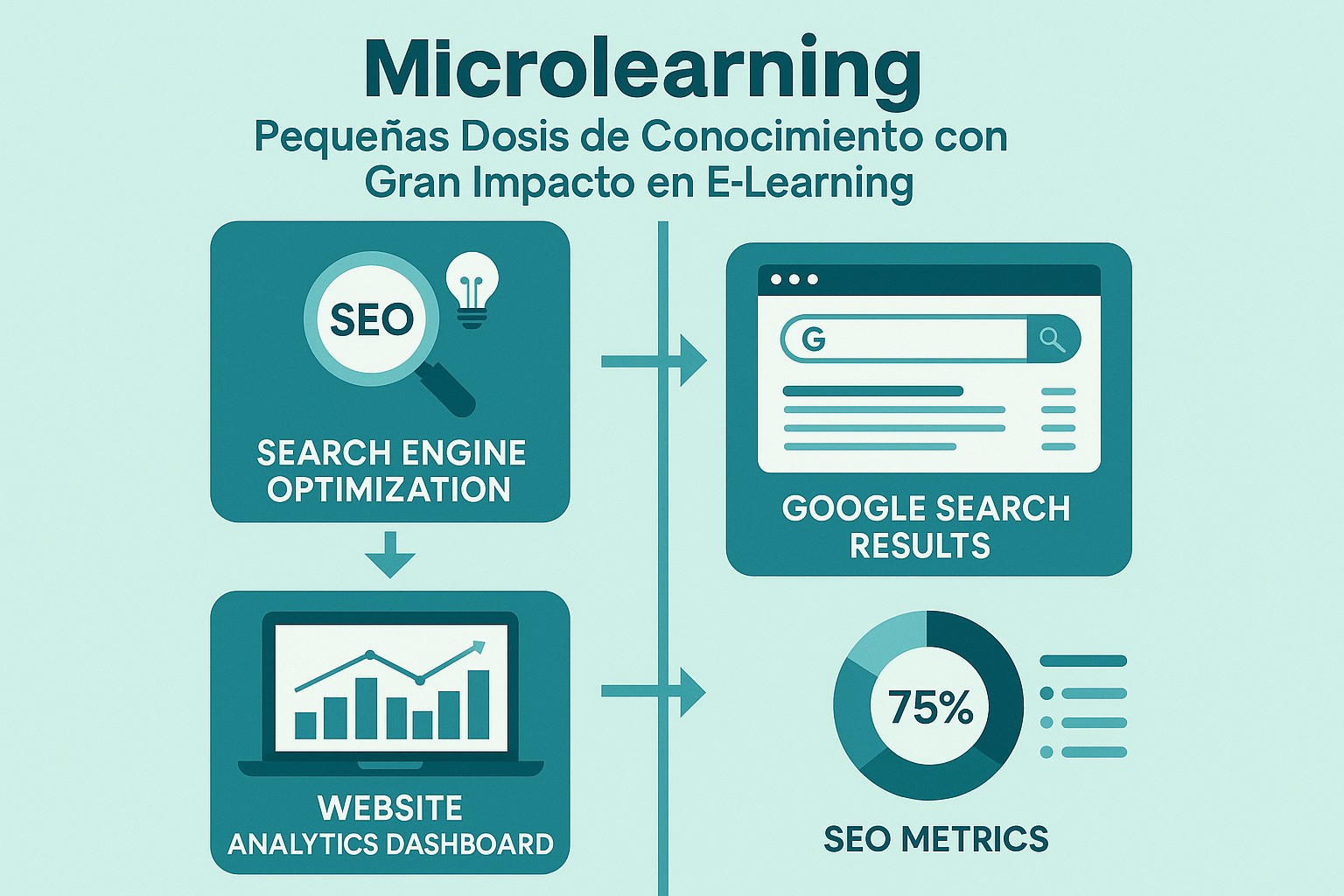 Infografía: conceptos clave de Microlearning: Pequeñas Dosis de Conocimiento con Gran Impacto en E-Learning