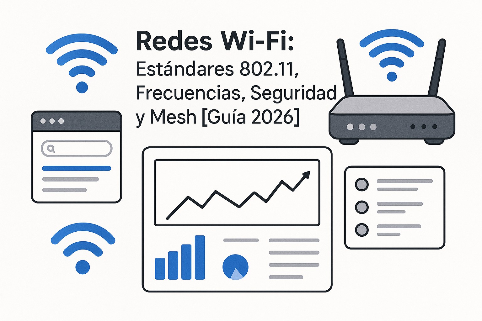 Ilustración sobre redes wifi guia