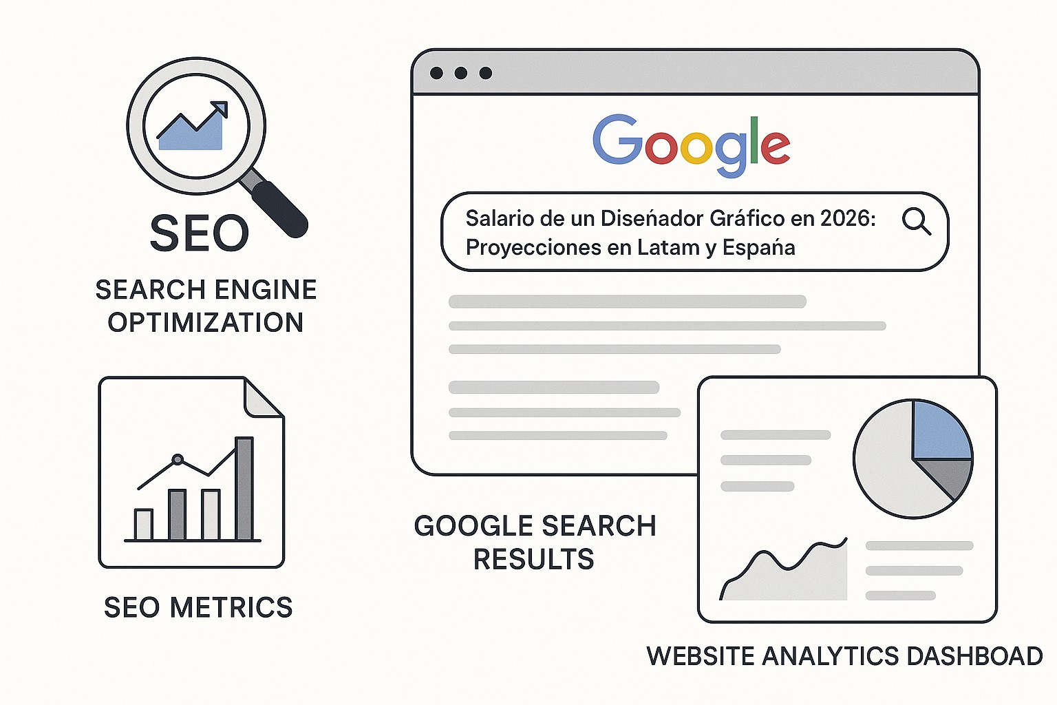 Ilustración sobre salario disenador grafico 2026