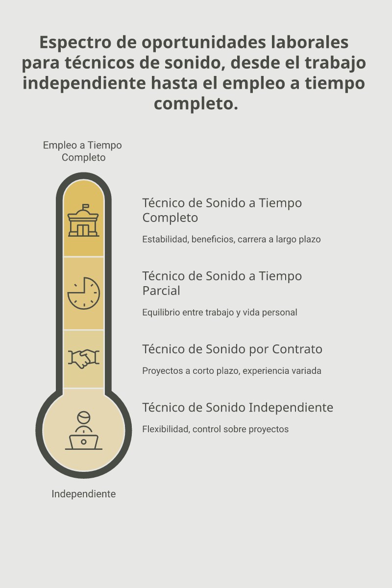 Ruta de carrera recomendada para un técnico de sonido