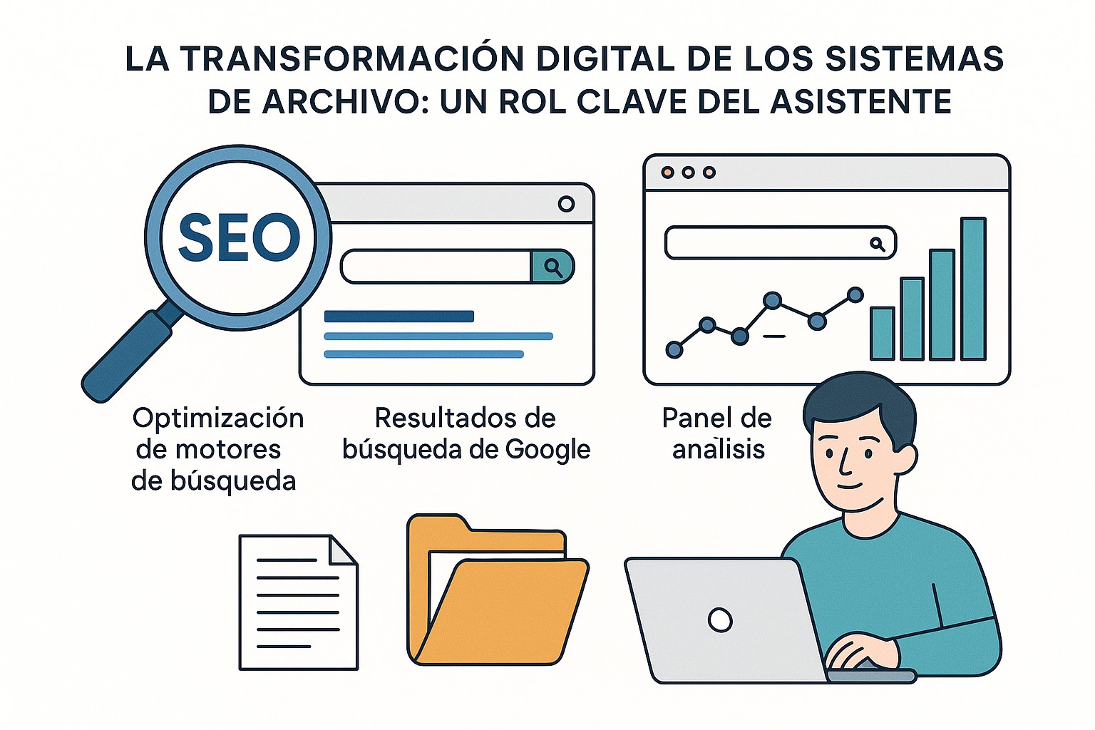 Gráfico de elementos de seguridad de la información en un sistema de archivo digital